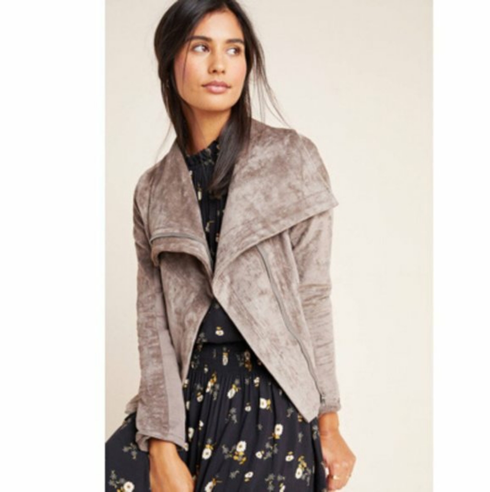 Anthropologie Blank NYC Irina Sueded Moto Jacket